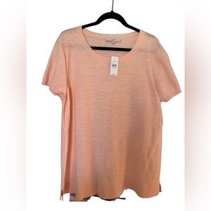Womens LOFT Size XL - Short Sleeve Peach Colored Casual Blouse